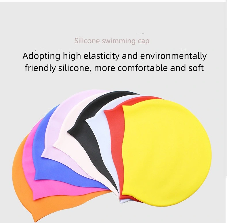 Custom Design Swim Caps Print OEM Logo Swimming Hat Adult Silicone Swim Cap