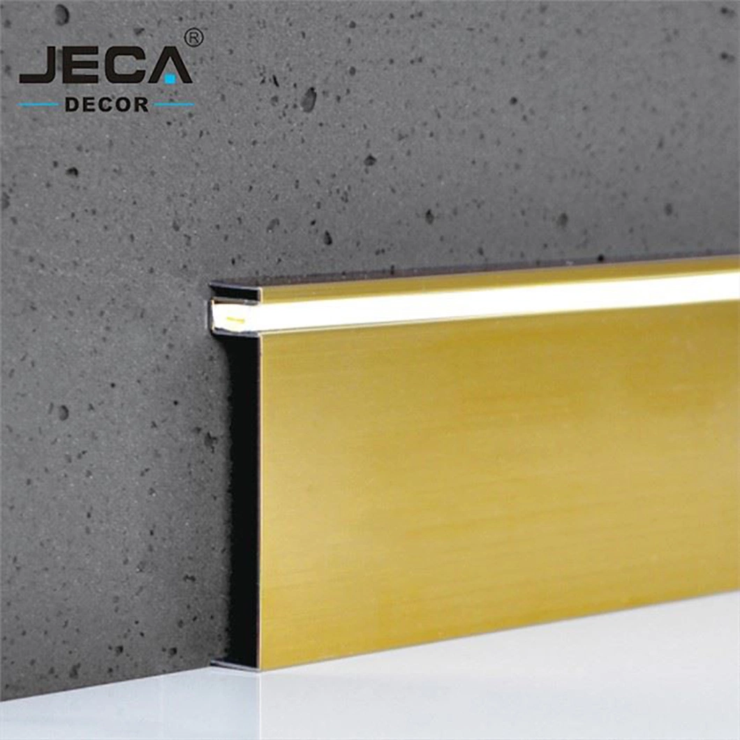 Qian Yan Aluminium Flat Skirting China Lamined Skirting Board Factory Instalação de parafusos OEM Custom placa de borracha para saia lateral