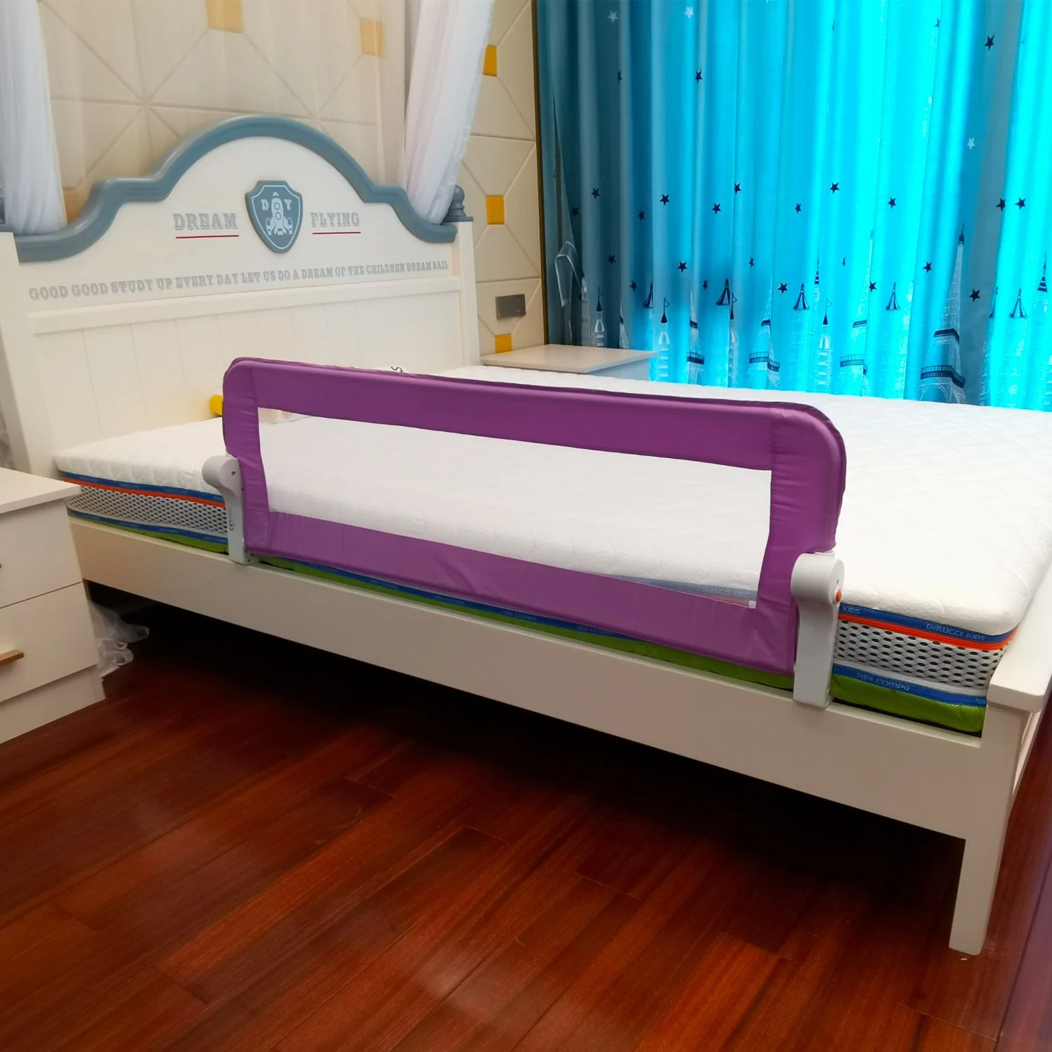 Foldable Easy Installation Rail Guard Safety Barrier for Baby Bed