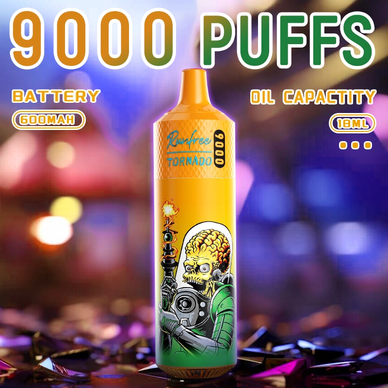 2023 original Runfree tornado 9000 puffs 48 Classical Flavours Big Pupffs RGB Light e CIG Shop recarregáveis