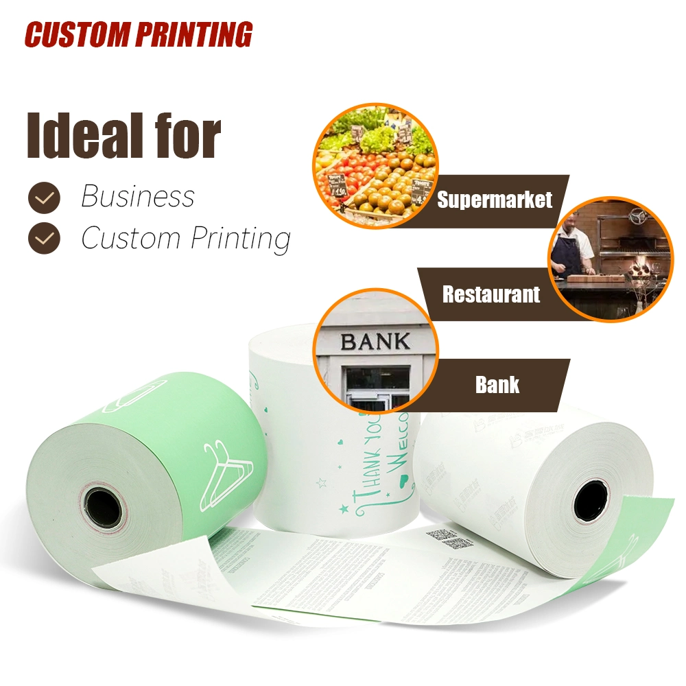 Custom Printed Free Sample 80mm 57mm Cash Register Receipt Tape Thermal Paper Roll