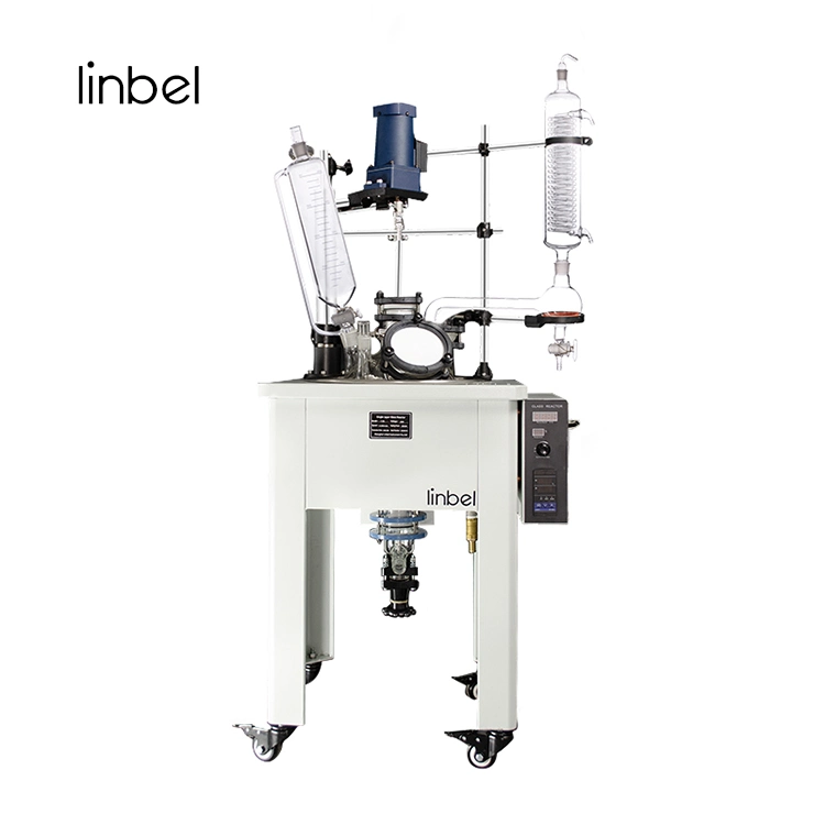 Lab Small Senior Vacuum Single Layer Glass Reaction Kettle Chemical Pharmaceutical Agitator