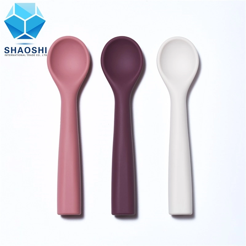 Silicon Training Spoon Custom Logo Wholesale Price Non-Toxic Silicone Newborn Baby Spoon