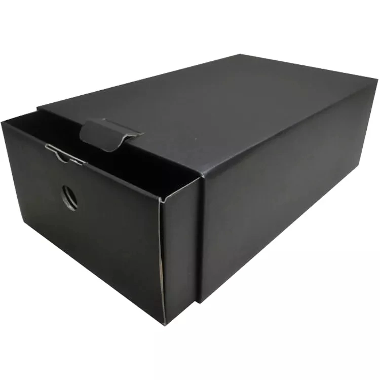 Luxury Black Slide out Sneaker Sport Shoes Box Packaging Corrugated Printing with Custom Logo