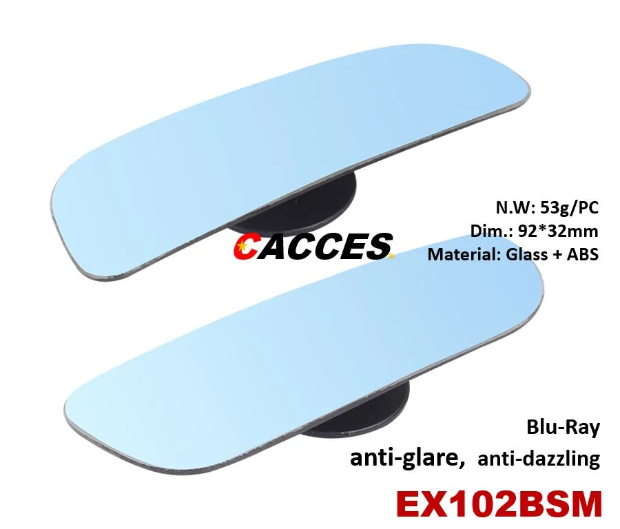 Blind Spot voiture Anti-Dazzle miroir, Rectangle vue expansive aveugle réglable miroir, HD rétroviseur convexe de verre bleu, ultra-fin Frameless Blind Spot Lens