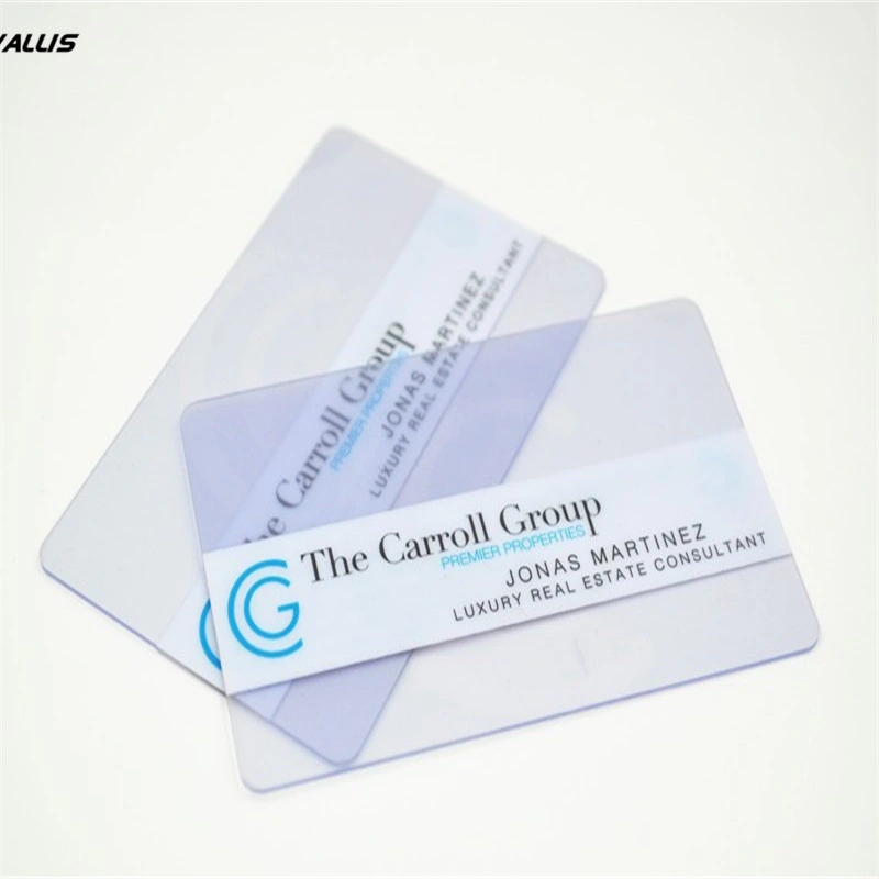 Fashionable Design Transparent Frosted Finishing PVC Business Card