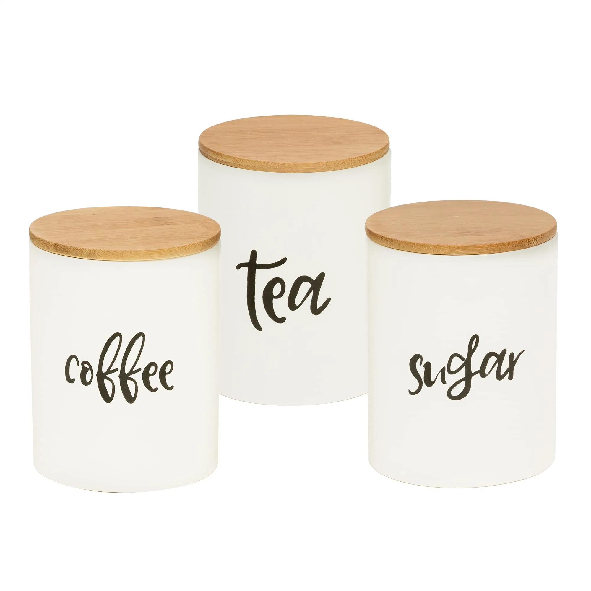 Kitchen Food Storage Ceramic Canister, Airtight Ceramic Canisters with Bamboo Lid, for Coffee, Sugar, Tea Storage Containers