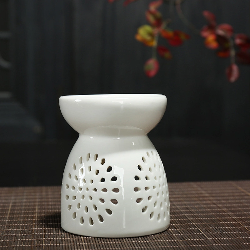 Ceramic Aroma Burner Essential Oil Lamp Hollowing Candle Holder Incense Censer Aromatherapy Furnace Candlestick New