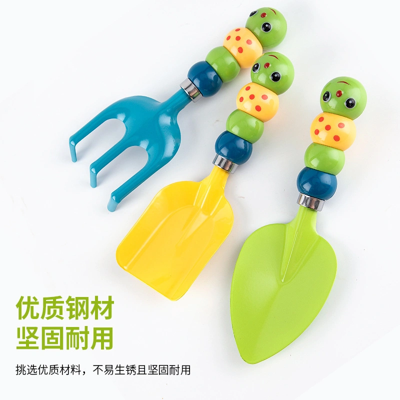 Gardening Tool Set Small Shovel Set with Caterpillars Shape Handle Trowel Rake Shovel Growing Succulent Vegetables for Children