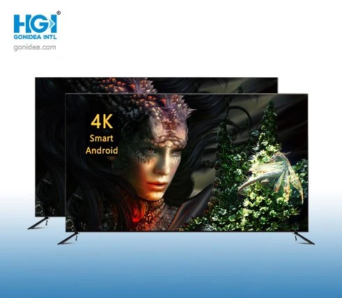 Android inicial de 50 polegadas de ecrã plano LCD 4K cores smart caixa LED TV HGT-50