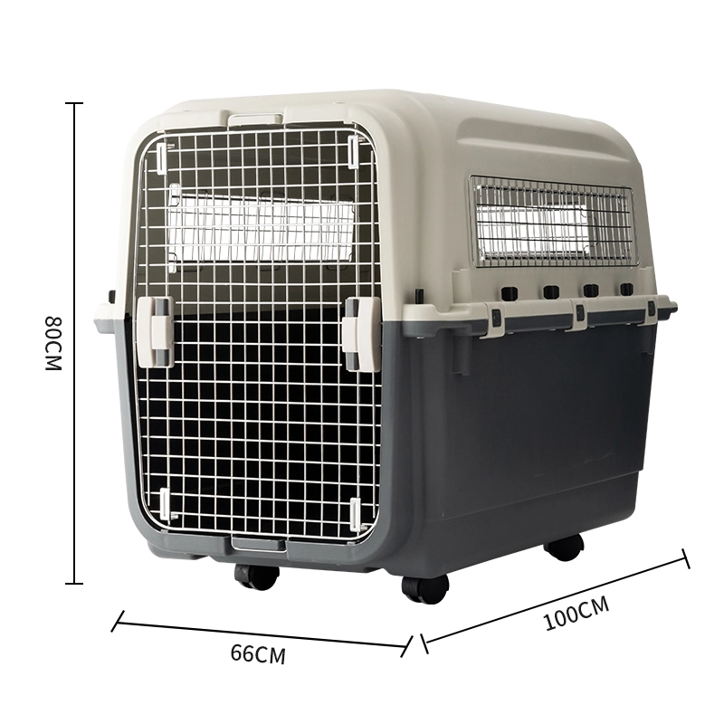 PP Plastic Material Pet Crate Kennel Pet Carrier Travel Airline Support Pet Transport Cage