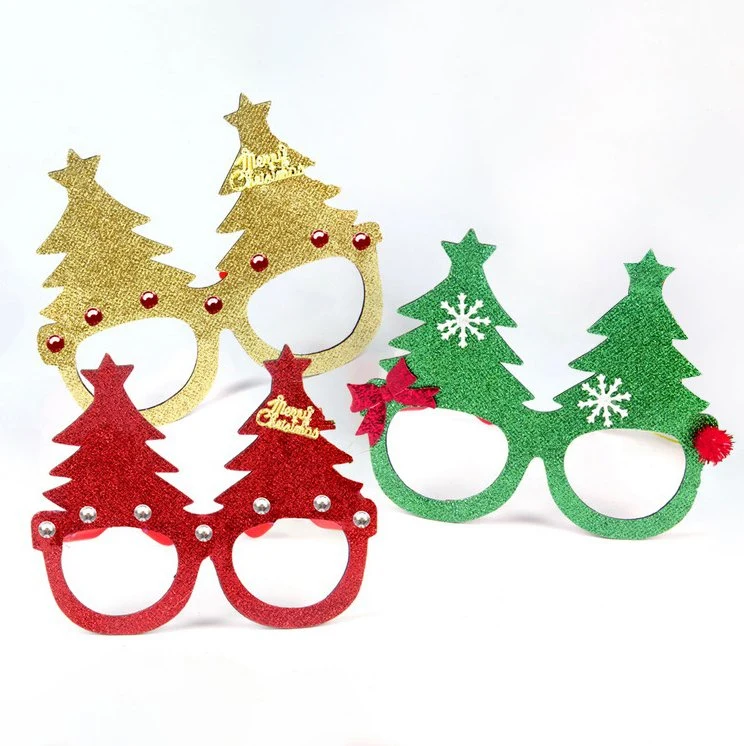 Holiday Glasses Cute Felt Christmas Glasses Frame Seasonal Themed Christmas Party