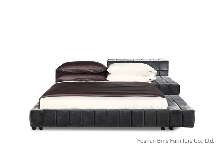 Nuevo diseño de alta gama Contembprary moderna cama King Size de tela