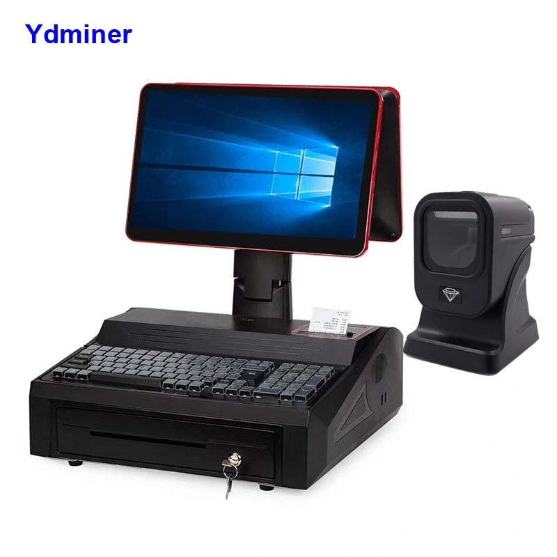 15 Inch POS Terminal Windows 10 Retail Cash Register All in One POS with Printer