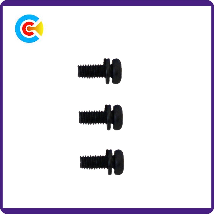 DIN/ANSI/BS/JIS Carbon-Steel/Stainless-Steel Cross Plate Head Pad Combination Screws for Building/Electric