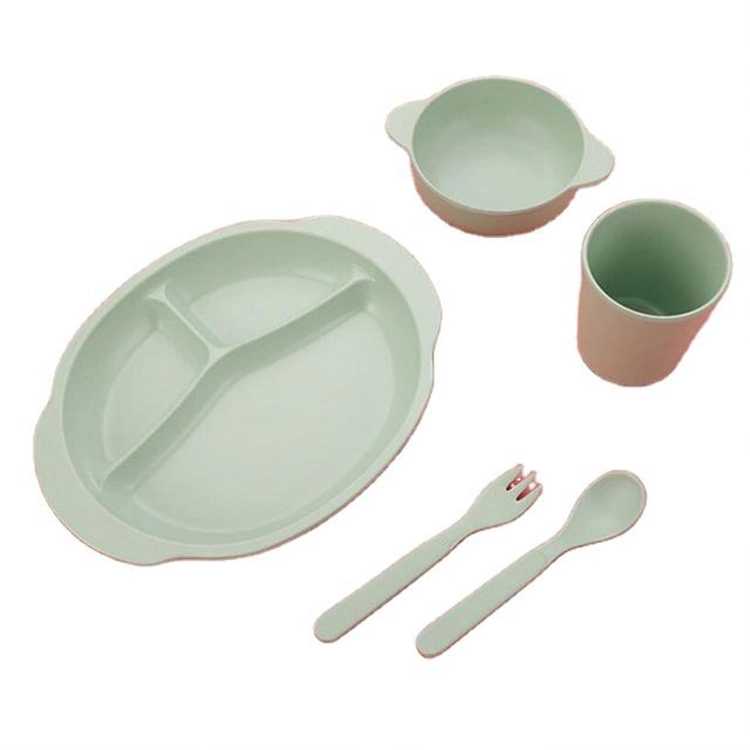 Factory Directly Sell BPA Free Baby Mat Feeder Baby Bamboo Dinnerware Bowl Plate Set