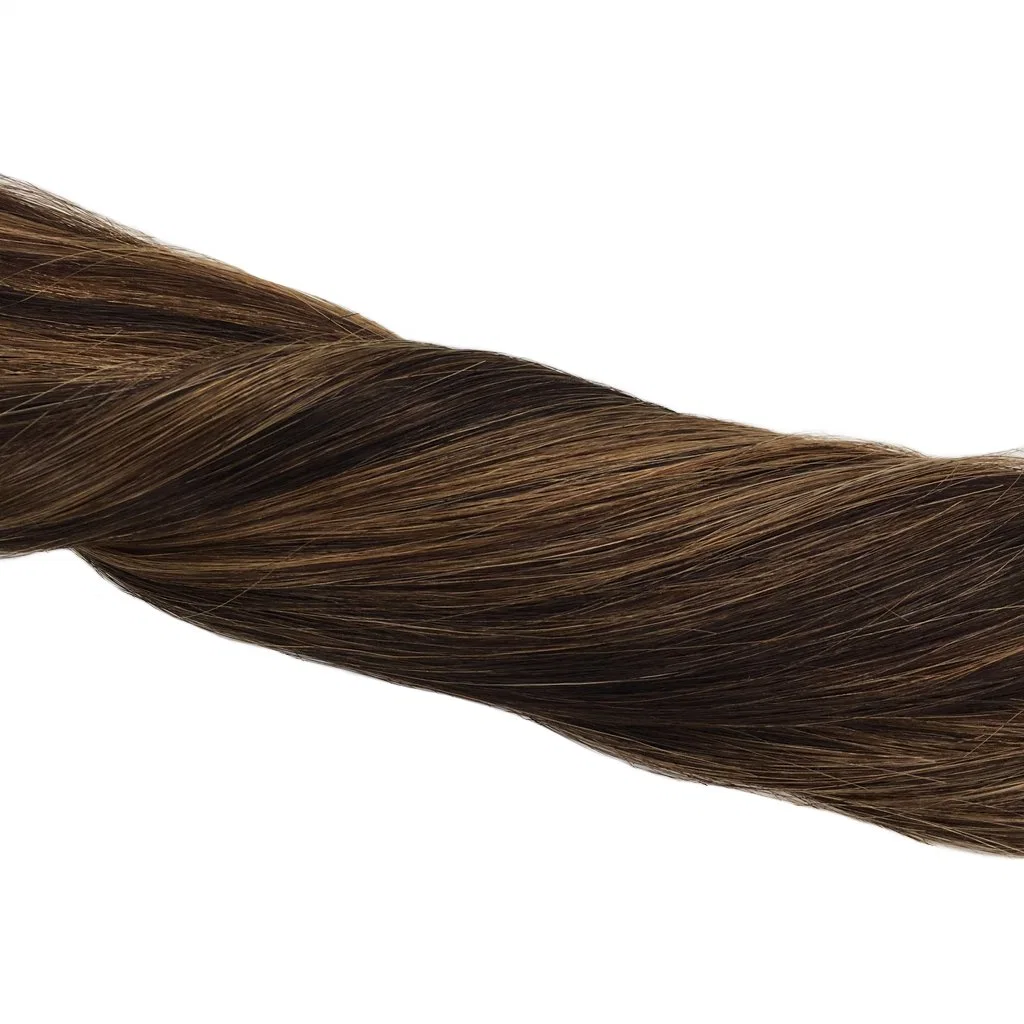 Remy Extensiones de Cabello cinta en el cabello humano Ombre marrón oscuro Marrón Castaño destacó Ombre Extensiones de Cabello la Cinta de pelo 20pcs 50 g de 24 pulg.