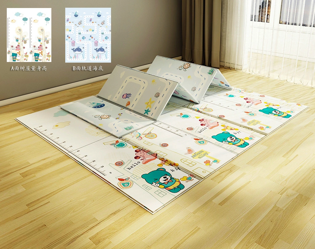 Tapis de jeu pour bébé XPE double face à imprimé de dessin de dessin de dessin de dessin de dessin de dessin non toxique Tapis de pique-nique