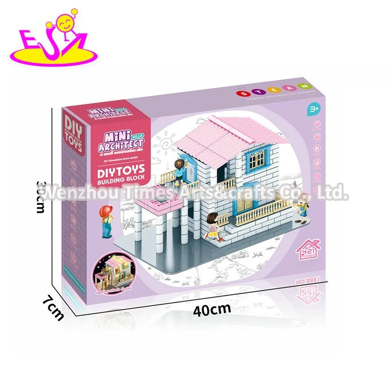 Girls Educational Building Blocks Cottage Construction Bricks Toys with Light P13A554