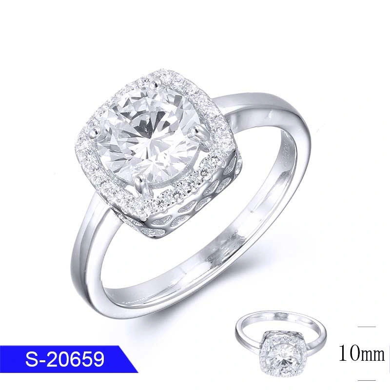 925 Bijoux de mode en argent sterling Bague de mariage en zircone cubique pour femmes