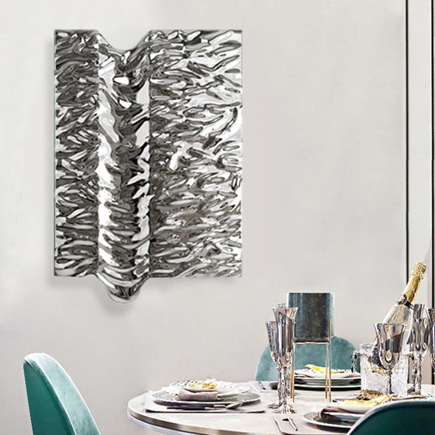 Light Luxury Silver Metal Infinity Abstract decoração retangular em parede