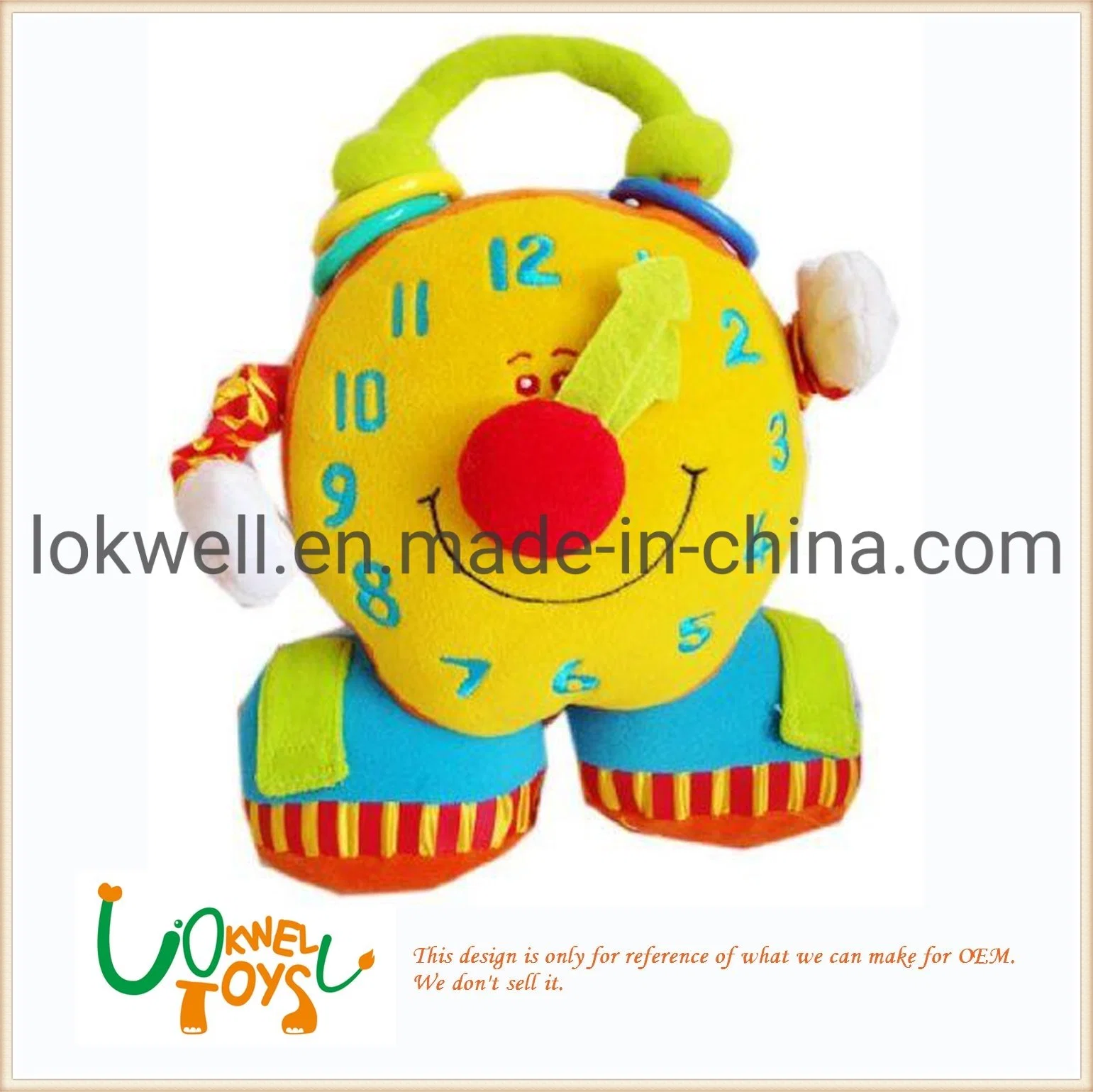 Plush Alarm Clock Infant Education Toys Action Doll