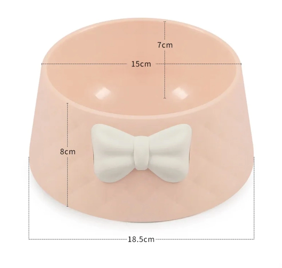 Hot Sale PP Bowknot Diamond Pattern Pet Feeder Cat Bowl Pet Product