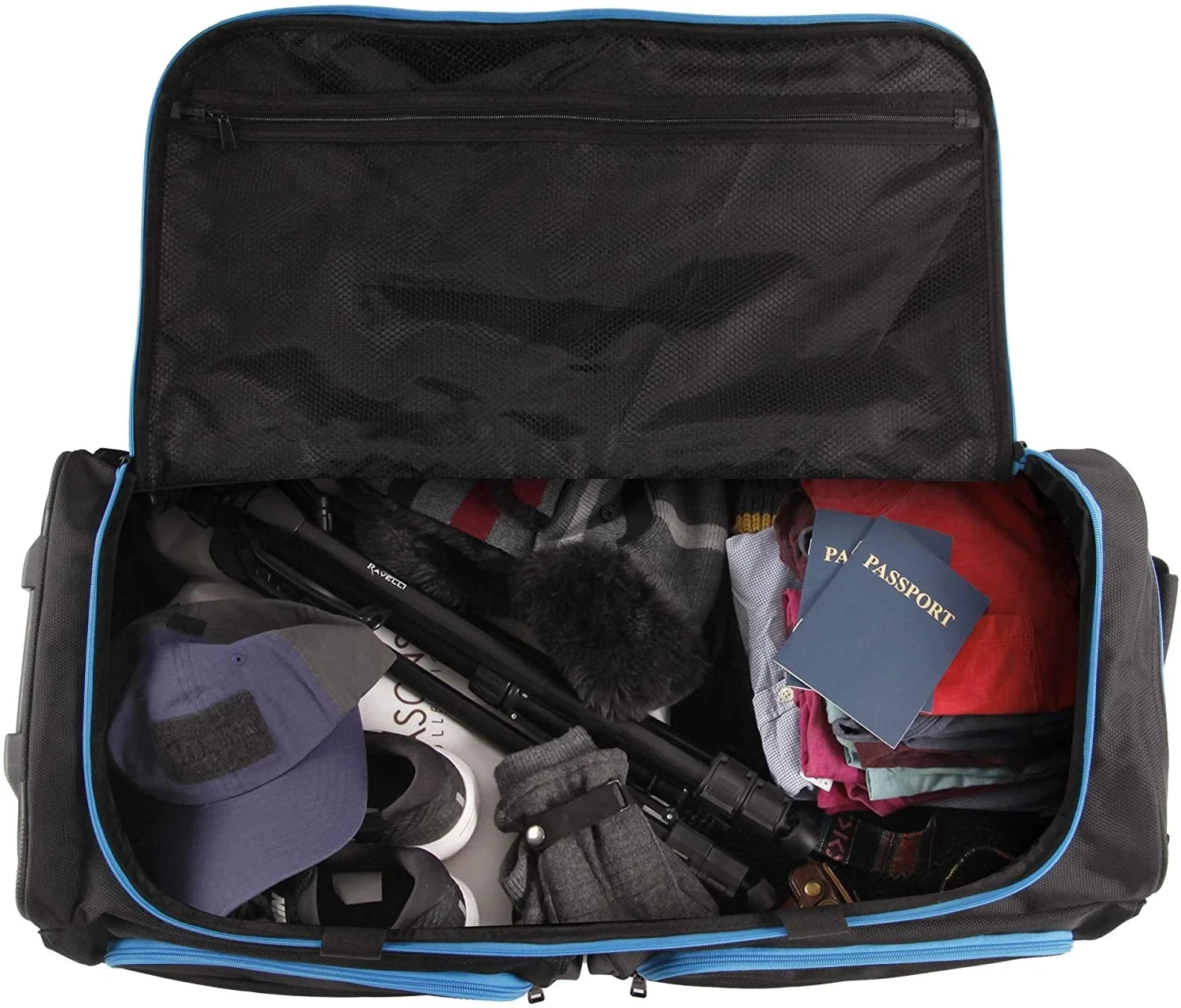 Grandes viajes carro rodante Duffel Bag equipaje con dos ruedas