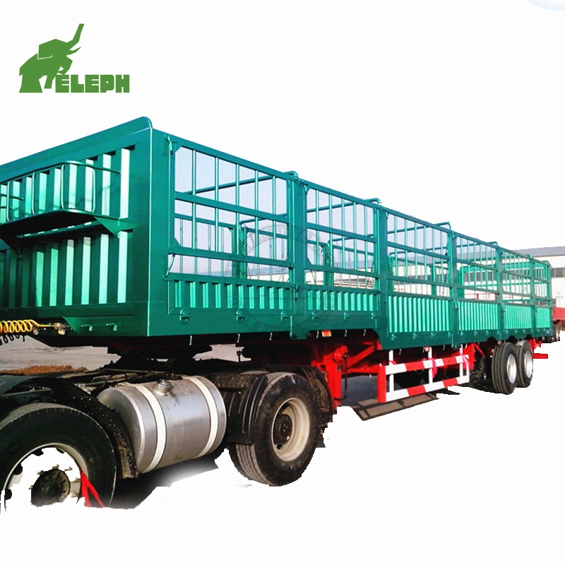 High Wall 3 Axles Air Suspension Cattle Livestock Transport Semi Fence Trailer