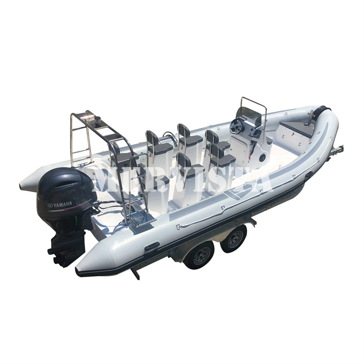 Nervure de luxe des Barques 23FT Hypalon Rib 700 Sport de l'eau gonflable passager en fibre de verre Bateau à moteur