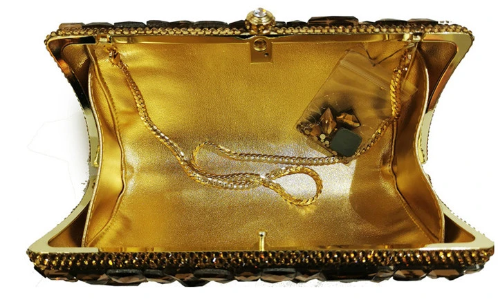 Leb1419 bolsos de lujo de oro con piedras mujeres bolsas de cristal tarde Bolso de cadena de la rhinestone del diamante de la fiesta nupcial del embrague