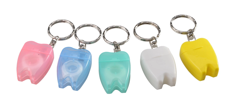 Teeth Shape Dental Floss Key Ring