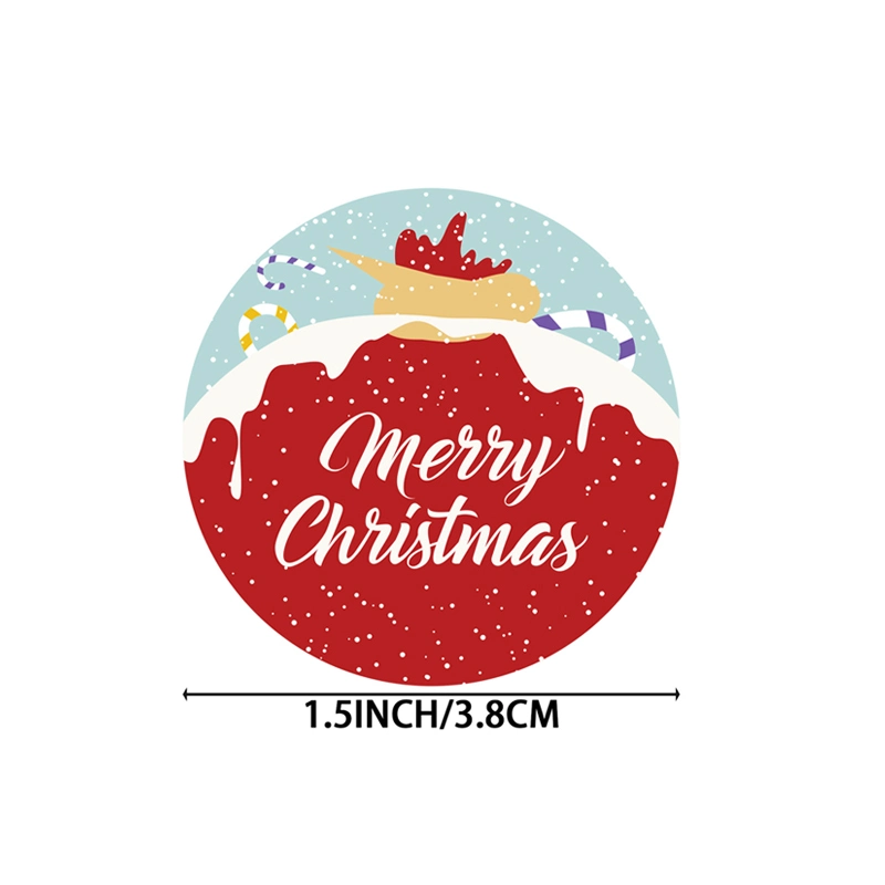 Custom Logo Printing A3 A4 Glossy Self Adhesive Round Roll Shipping Packaging Christmas Decorations Kraft Paper Labels