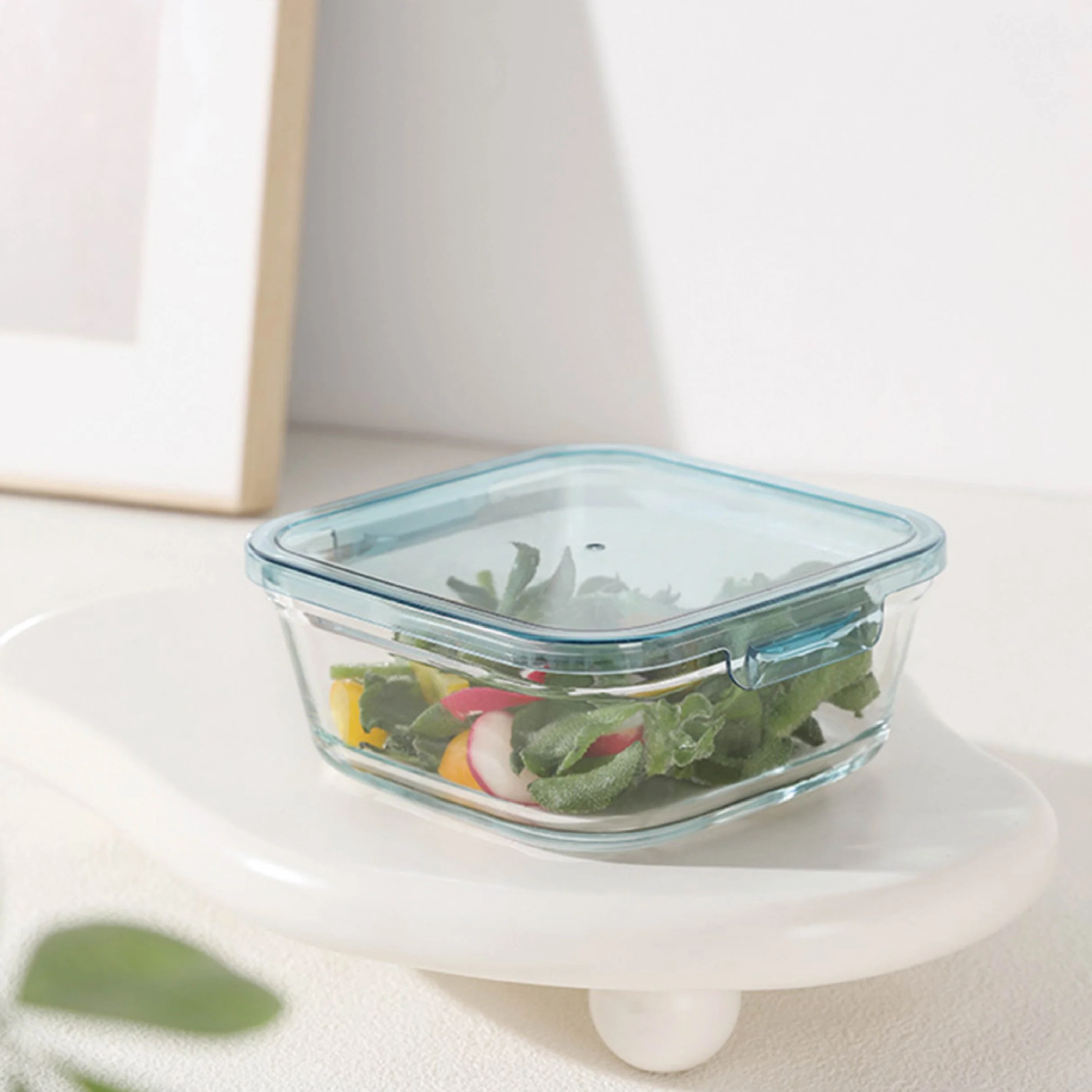 The Glass Lunch Box Can Be Heated by Microwave to Work with a Lunch Box Fruit Salad Bento Box Refrigerator Storage Crisper Box