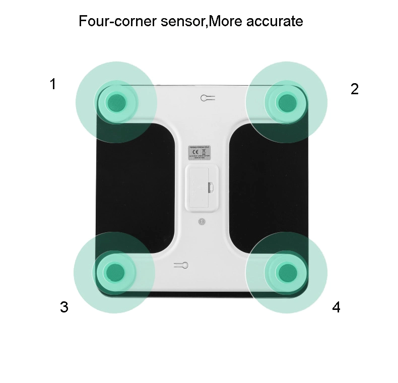 Balance numérique intelligente pour la salle de bain personnelle avec fonction de mesure de 180 kg, Bluetooth et affichage rétroéclairé.