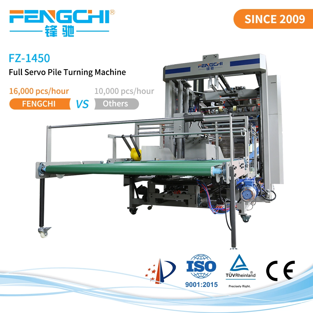 Full-Servo Industrial Corrugated Paperboard Collecting Flip Flop Turner and Stacker Machine for Printing Industry