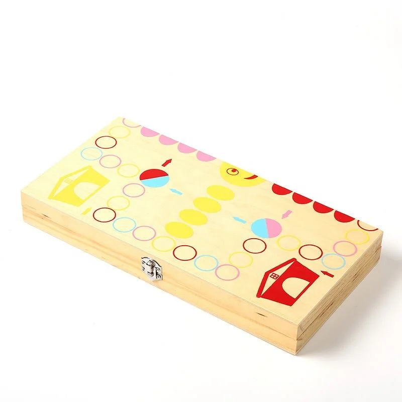 Classic Design Indoor Partyfolding Board with Ludo Chess Game Wooden Toys