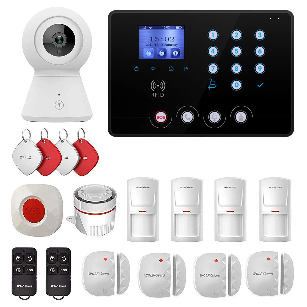 4G + WiFi Tuya Smart Life Alarm System Wireless Home Security System Einbruchalarm mit Touchpad (YL-007W4t)