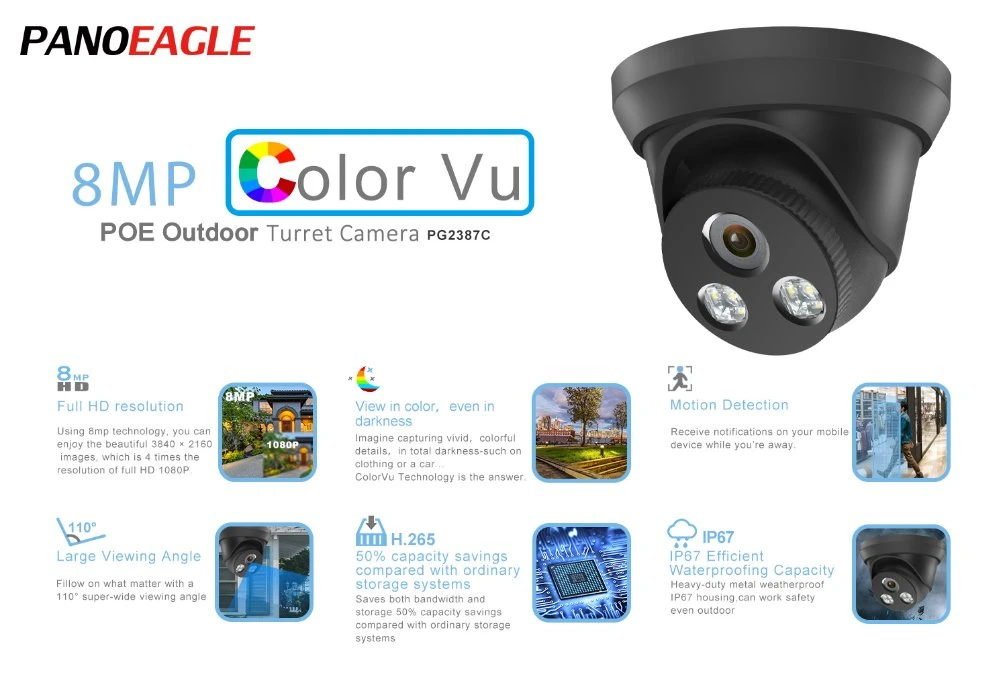 6MP SD Slot IP Camera with Mic Poe Network CCTV Camera