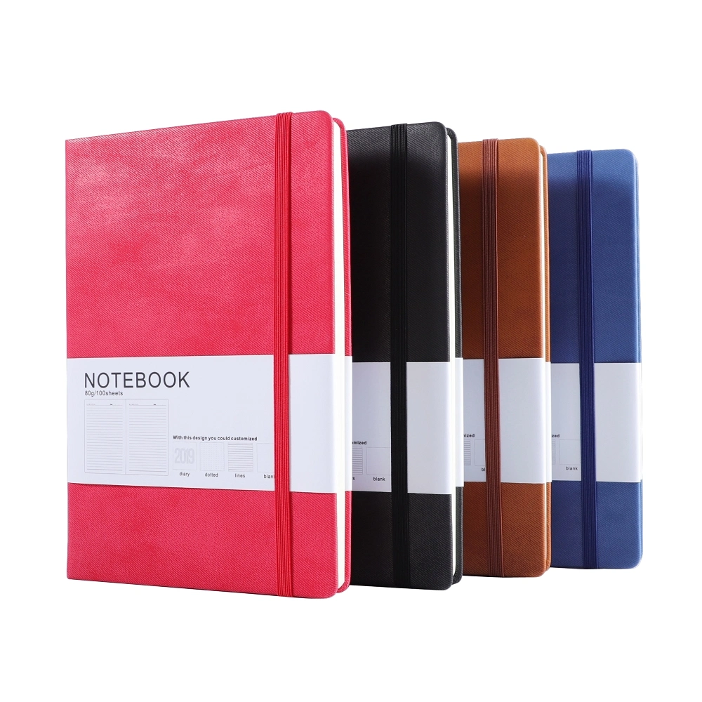 Luxury Personalized Printed PU Leather Custom A5 Hardcover Dotted Notebook with Logo