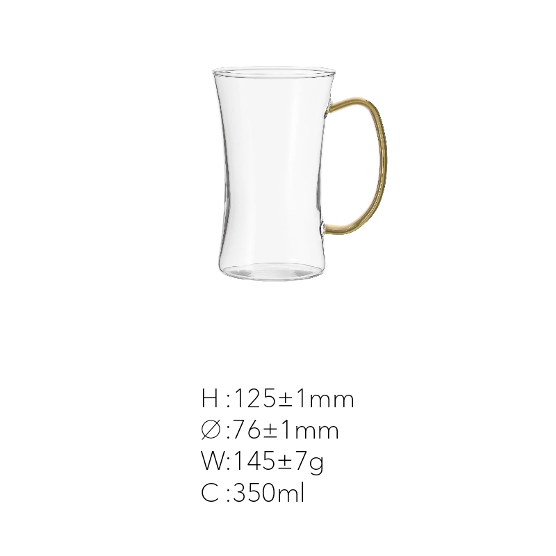 Bulk Glass Coffee Mug Clear Beer Mug Water Glass Tea Cups Drinking Handle Mug