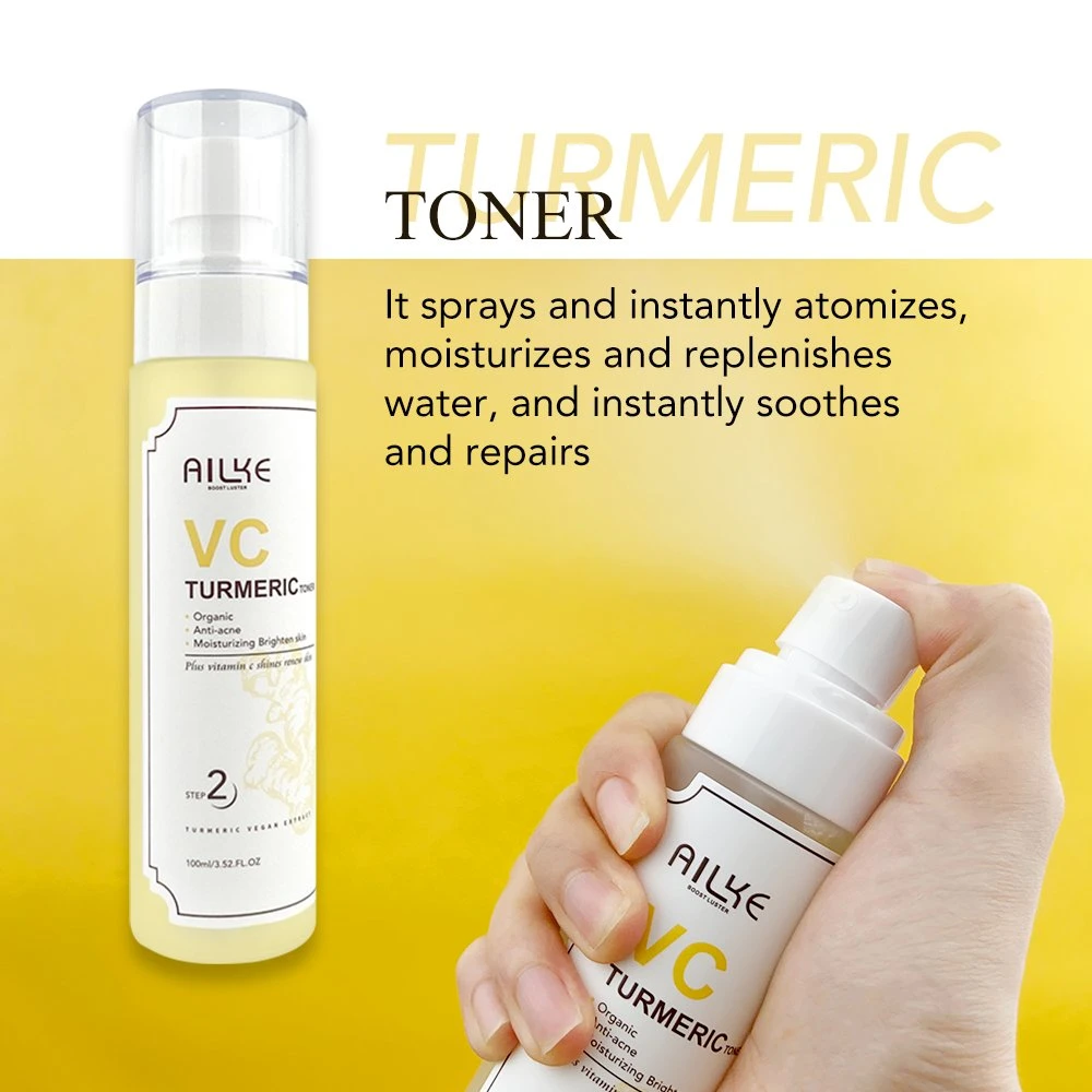 Lavado de cara suero de suero de Turmeric Masaje corporal aceite Toner Spray cara Crema para el cuidado de la piel Set Turmeric