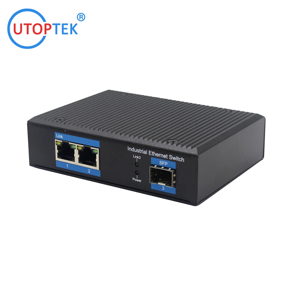 Switch PoE de 2 portas 1 porta SFP Gigabit Ethernet Industrial Switch PoE Alimentação para utilização no exterior