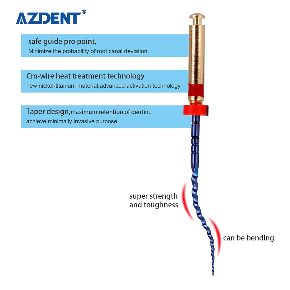 Azdent Dental Engine Utilisez les limes rotatives super rotatives Niti activées par la chaleur pour les canaux endodontiques des racines de 25 mm Sx-F3