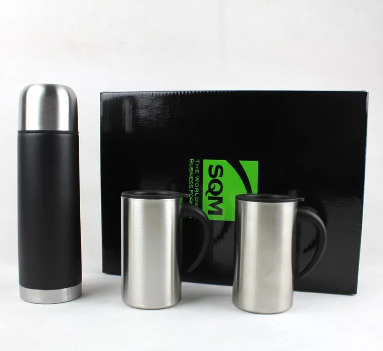 Double Wall Stainless Steel Vacuum Flask Gift Set
