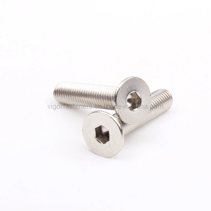 Stainless Steel Screw Grade 10.9 12.9 Hexagon Hardware DIN7991 Socket Flat Head Cap Screw for Automotive Hex Nails