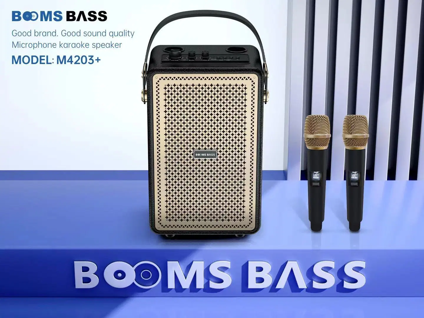 M4203+Boomsbass Wireless Deep Bass Outdoor Party Karaoke Bluetooth LV Lautsprecher Vintage