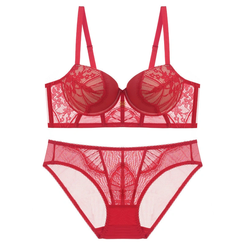 Adorável meninas da Lace Bra Meias Define Bonitinha Underwire Empurre para cima a lingerie em renda fixa