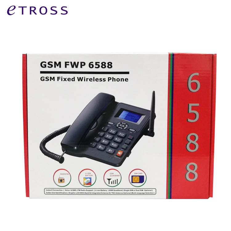 Dual SIM Card GSM Wireless Phone Cordless Telephone Fixed with FM/Radio/High quality/High cost performance 