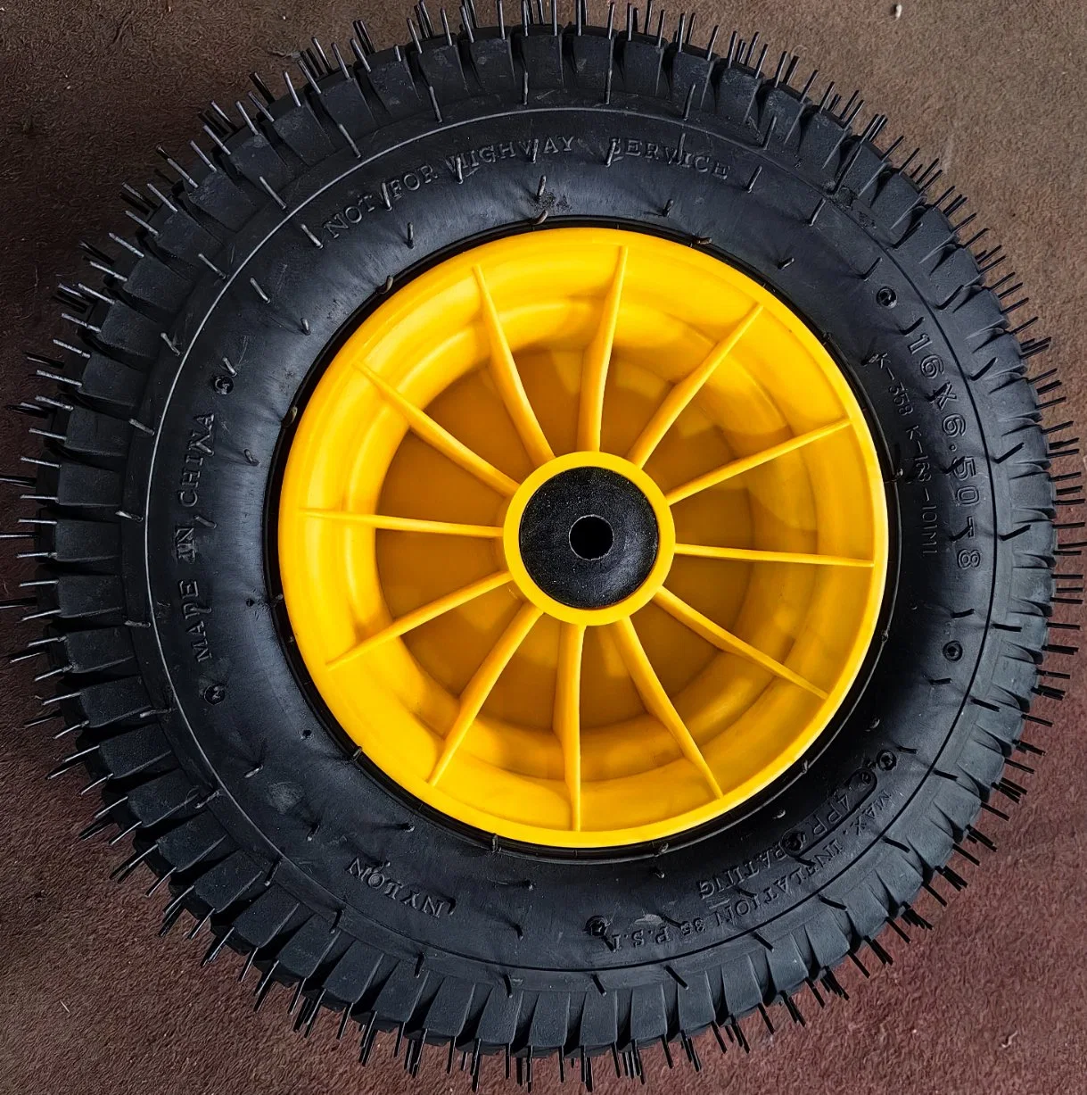 Top Quality Pneumatic 16 Inch Plastic Rim 6.50-8 Rubber Wheel for Wheel Barrow